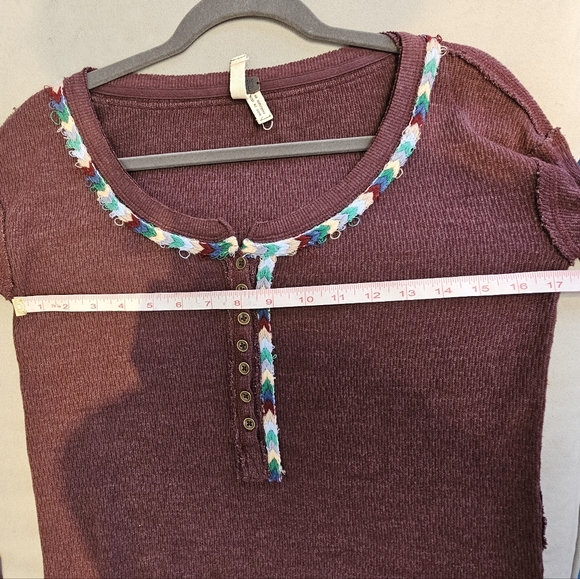 Free People Rainbow henley thermal top Wine - Picture 15 of 16